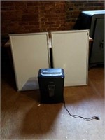 2 DRY ERASE BOARDS AND PAPER SHREDDER