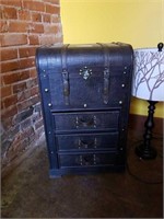 LEATHER TRUNK WITH 3 DRAWERS