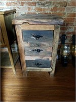 OLD BARNWOOD TABLE WITH THREE DRAWERS