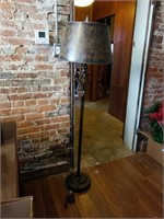TALL LAMP WITH FAUX LEATHER SHADE