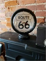 ROUTE 66 CLOCK, LAMP AND WOODEN BOX