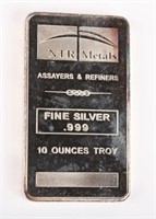 NTR METALS 10 OZT .999 FINE SILVER BAR