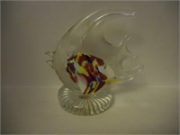 Artisan crafted Angel Fish glass paperweight
