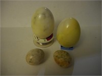 4 Vintage Alabaster Eggs hand carved in Italy