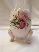 Vintage Handpainted Porcelain Egg Vase