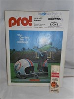 Original Game Program & Ticket Stub Browns v Lions
