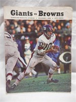 1968 Original Game Program for Browns vs Giants