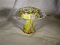 Handcrafted Glass Mushroom Paperweight piece