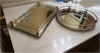 Vintage Art Deco Perfume Mirror Trays