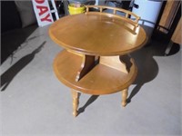 Two tier round end table