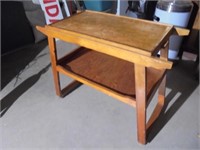 Wood Serving Table on wheels
