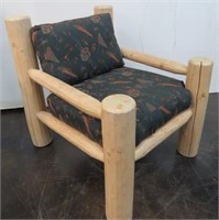 LOG Arm Chair with Cushioned Seat & Back