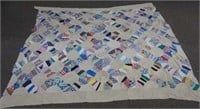 Vintage Hand Made Full Size Quilt Top