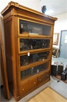 Antique American Oak 4- Stack Lawyers Bookcase