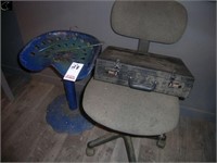 Steel Shop stool, Secretary chair and Briefcase