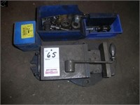 Machine tool vice w/ misc. nuts, bolts, etc.
