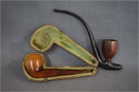 Vintage Wally Frank Briar Pipe and Meerschaum Pipe