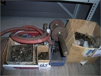2 Boxes and sm. container of chain links,