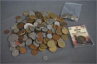 Bag of World Foreign Collector Coins and Medals