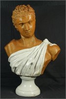 FIRED BRICK WITH FAIENCE GLAZE CLASSICAL MALE BUST