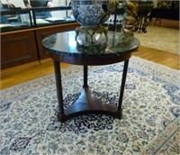 FRENCH EMPIRE STYLE MARBLE TOP CIRCULAR SIDE TABLE