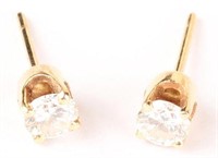 14KT YELLOW GOLD DIAMOND STUD EARRINGS .50CTW