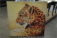 Large Leopard Acrylic on Canvas signed D Beck