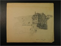 Adolphe Bachmann Architectural Study Swiss House