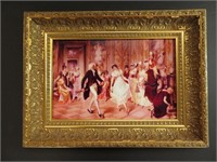 Porcelain Plaque French Court Scene Chinese