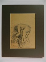 Mikhail Larionov Russian Nude Pencil Drawing
