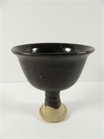 Chinese Brown Glazed Pedestal Cup