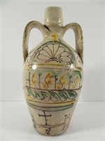 Italian Majolica  Handled Vase Orvieto Umbria