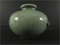 Chinese Small Celadon Crackle Vase