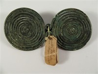 Antique Roman Bronze Double Spiral Fibula