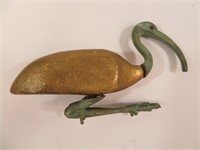 Antique Egyptian Bronze & Wood Ibis Bird