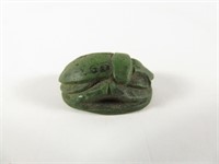 Antique Egyptian Faience Green Scarab