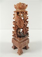 Chinese Soapstone Carving Bird Flowers