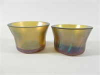 Favrile Glass Pair of Candle Cups Or Salts