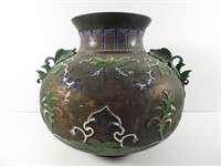Chinese Bronze Champleve Floral Planter