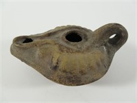 Antique Roman Pottery Oil Lamp