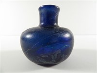 Antique Roman Glass Cobalt Blue Perfume Jar