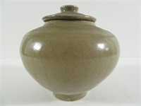 Chinese Early Celadon Covered Jar