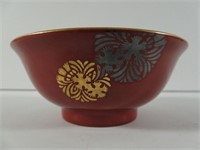 Chinese Porcelain Bowl Iron Red w/ Kinrade Floral