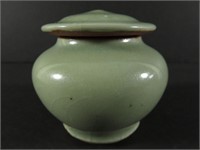 Chinese Celadon Small Lidded Jar