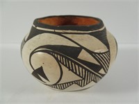 Natiev American Acoma Pottery B&W Bowl SGD