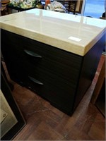 Black night table with 2 drawers and marble l