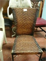 Brown wicker chair