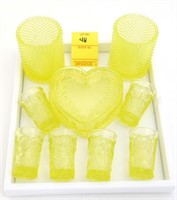 VASELINE GLASS CUPS & HEART BOX
