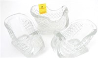 VINTAGE GLASS SLEIGH CANDY DISHES