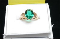 10K RING W/OVAL EMERALD 2.4G SIZE 5-3/4